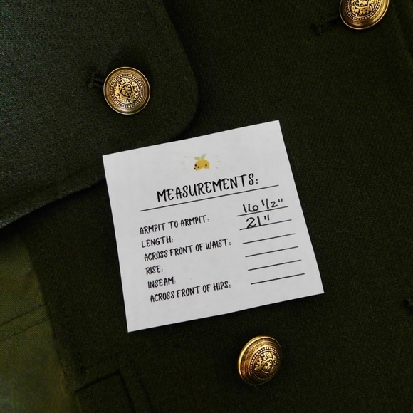 ZARA Green Army Jacket Pea Coat Wool Double Breasted Jacket Military Small - Picture 16 of 16